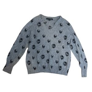 SKULL CASHMERE | Cashmere Skull print sweater, long sleeves, v-neck